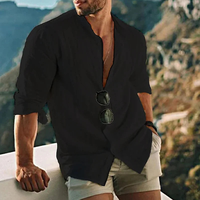 CAMISA DE LINO HOMBRE INFORMAL RAYVAN™