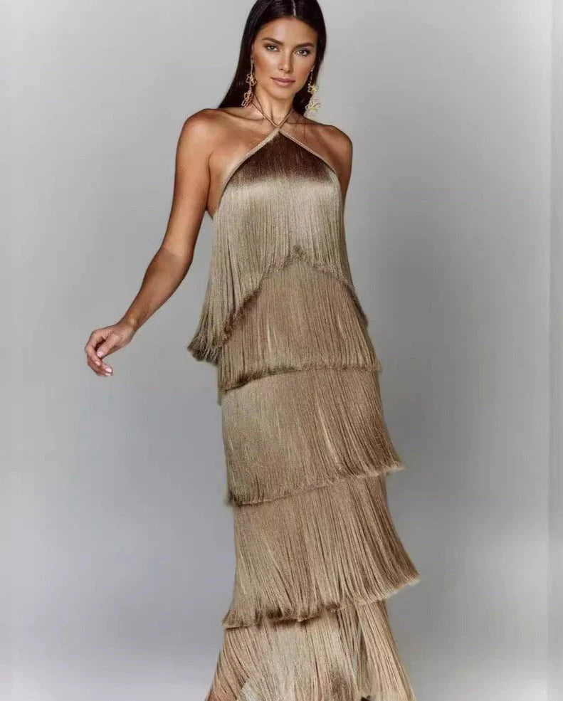 EVA™ VESTIDO DE BORLAS