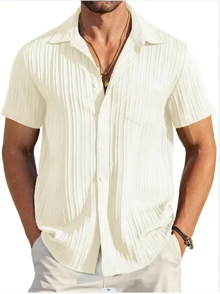 CAMISA DE LINO PARA PLAYA HOMBRE RAYVAN™
