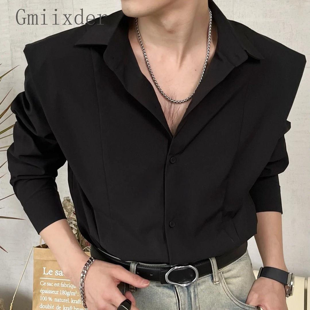 CAMISA HOMBROS ANCHOS ELEGANTE HOMBRE RAYVAN™